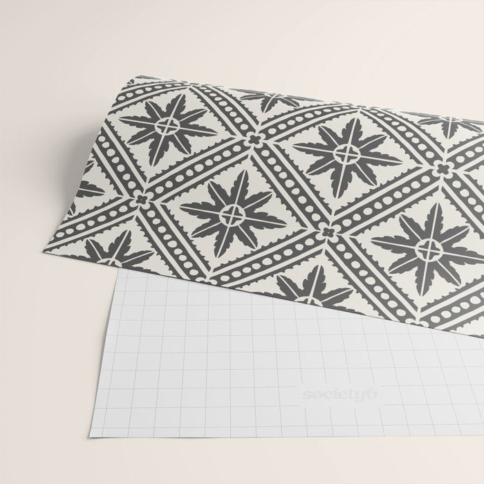 TAZA STAR TILE GREY Wrapping Paper Gallery Image 2