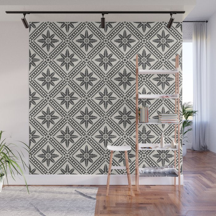 TAZA STAR TILE GREY Wall Mural Gallery Image 1