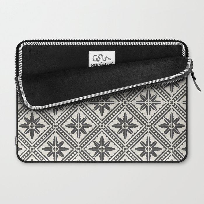 TAZA STAR TILE GREY Laptop Sleeve Gallery Image 2