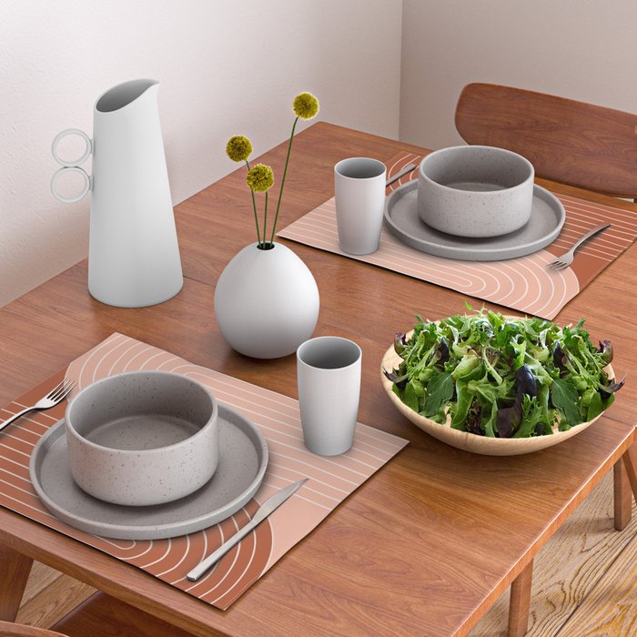 Two Tone Line Curvature XXIX Placemat Gallery Image 2