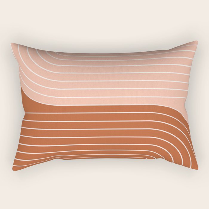 Two Tone Line Curvature XXIX Rectangular Pillow Gallery Image 1