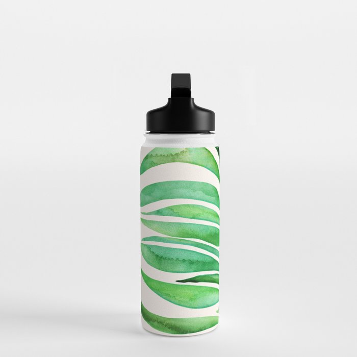 Tropical Leaf Botanical Painting Water Bottle Gallery Image 3