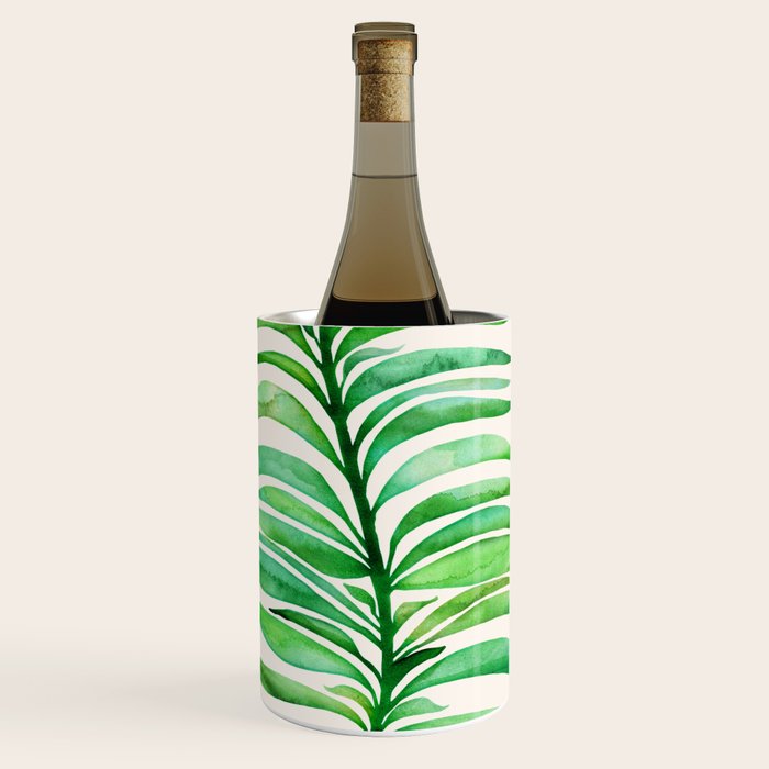 Tropical Leaf Botanical Painting Wine Chiller Gallery Image 1
