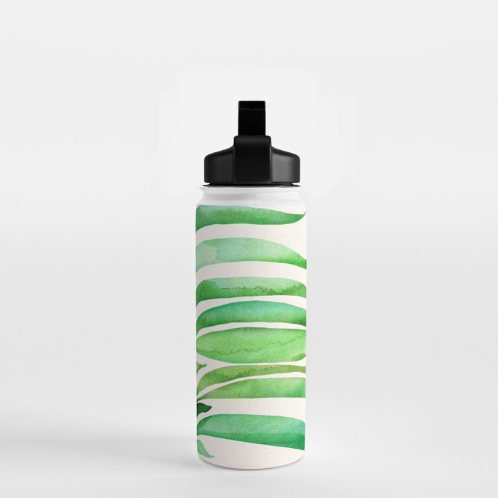 Tropical Leaf Botanical Painting Water Bottle Gallery Image 2