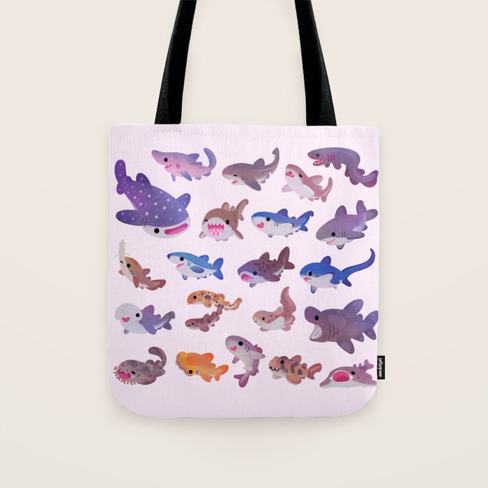 Shark day - pastel Tote Bag Gallery Image 1
