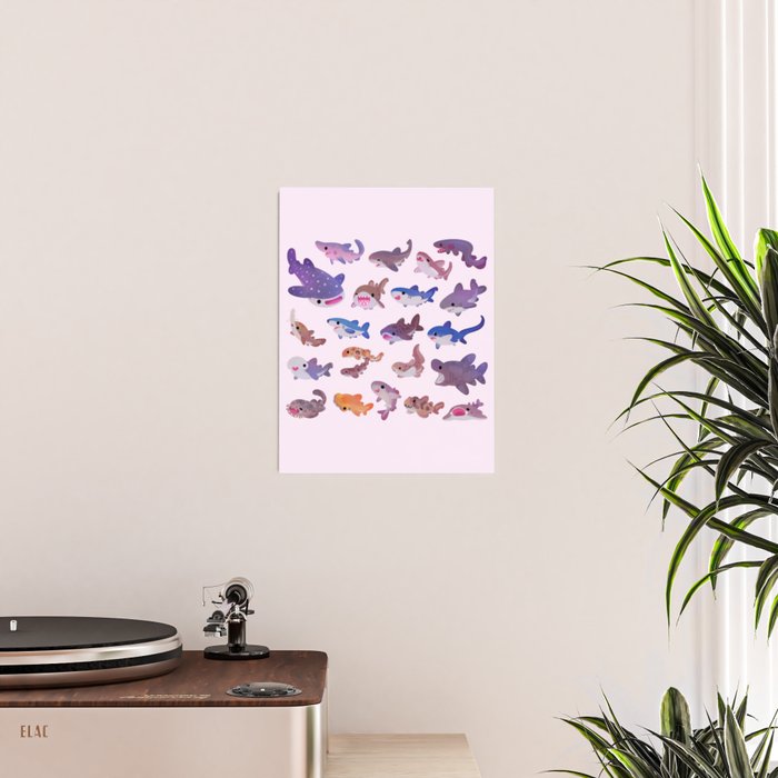 Shark day - pastel Poster Gallery Image 2