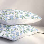 Hydrangea blue flowers, botanicals, blue and white floral Pillow Sham Gallery Image 3
