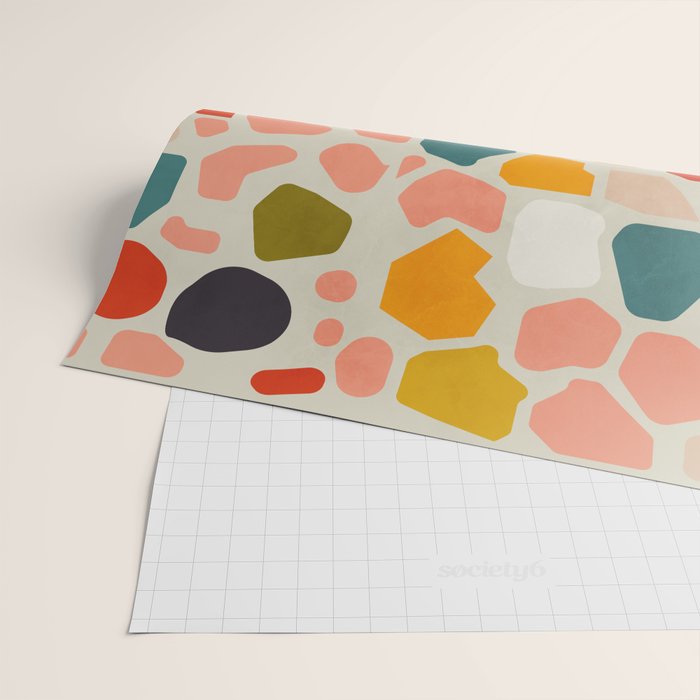 terrazzo mosaic shapes modern Wrapping Paper Gallery Image 2