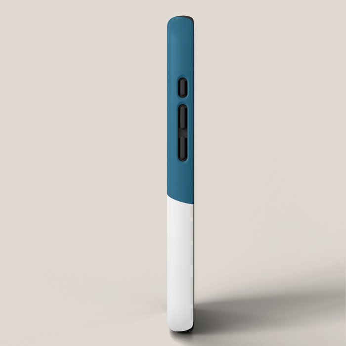 Meeting. Colorful Minimalist Abstract in Orange, Blue, and White iPhone Case Gallery Image 2