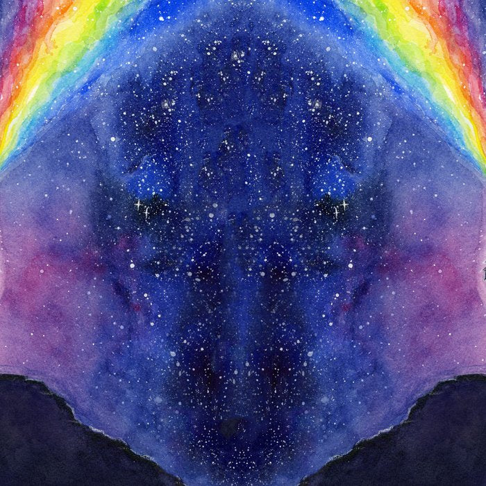 Galaxy Wolf Howling Rainbow Coffee Mug Gallery Image 2