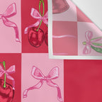 Scarlet Cherries and Bows Checker Wall Tapestry Gallery Image 3