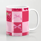 Scarlet Cherries and Bows Checker Coffee Mug Gallery Image 1