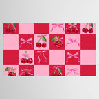 Scarlet Cherries and Bows Checker Tablecloth Gallery Image 2
