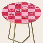 Scarlet Cherries and Bows Checker Side Table Gallery Image 2