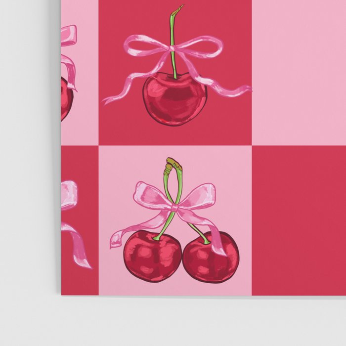 Scarlet Cherries and Bows Checker Poster Gallery Image 3