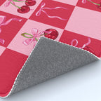Scarlet Cherries and Bows Checker Rug Gallery Image 4