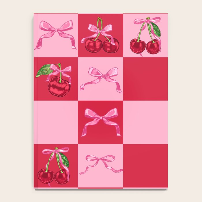 Scarlet Cherries and Bows Checker Notebook Gallery Image 4