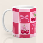 Scarlet Cherries and Bows Checker Coffee Mug Gallery Image 3