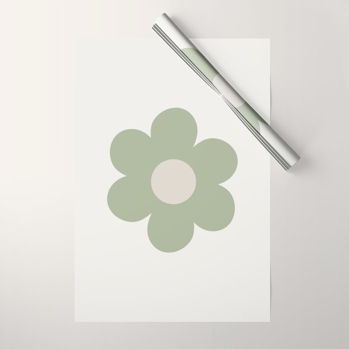 Sage Flower Single Wrapping Paper Gallery Image 1
