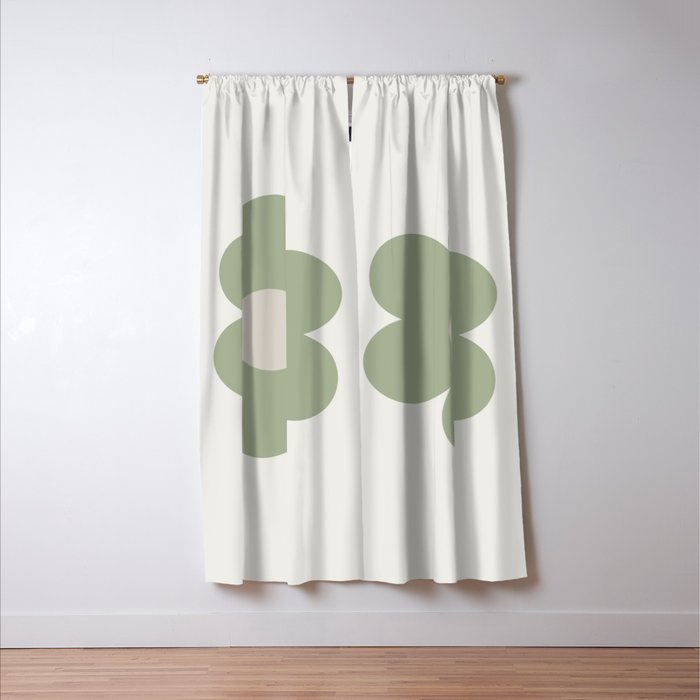 Sage Flower Single Window Curtain Gallery Image 3