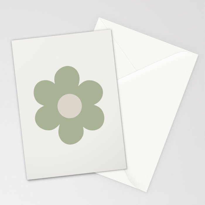 Sage Flower Single Stationery Card Gallery Image 2