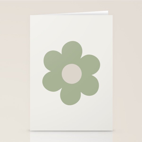 Sage Flower Single Stationery Card Gallery Image 2