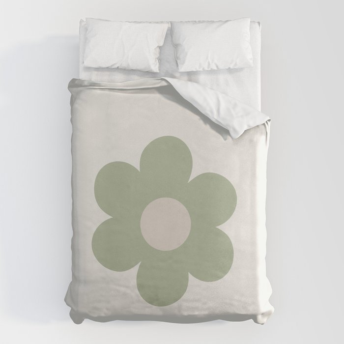 Sage Flower Single Duvet Cover Gallery Image 1