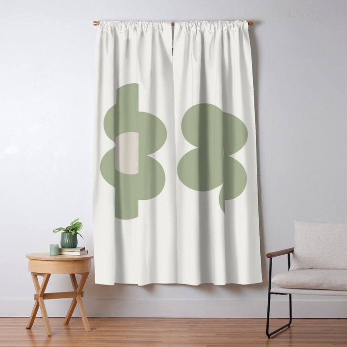 Sage Flower Single Window Curtain Gallery Image 5
