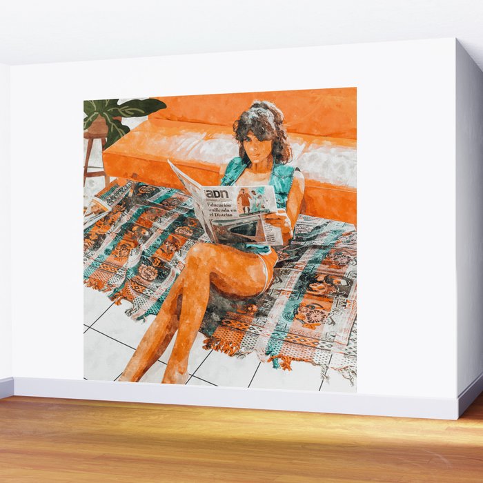 The Gossip Column | Modern Bohemian Woman Hippie Décor | Staycation Fashion Painting  Wall Mural Gallery Image 2
