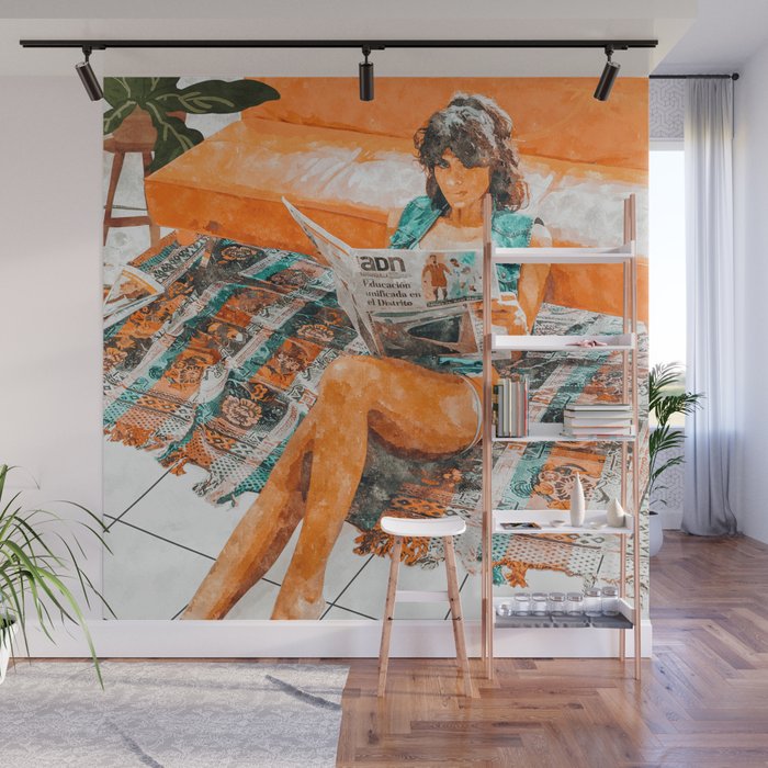 The Gossip Column | Modern Bohemian Woman Hippie Décor | Staycation Fashion Painting  Wall Mural Gallery Image 1