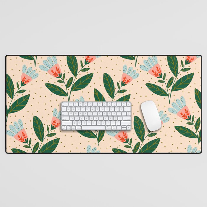 Whimsical Spring Floral  Desk Mat Gallery Image 1