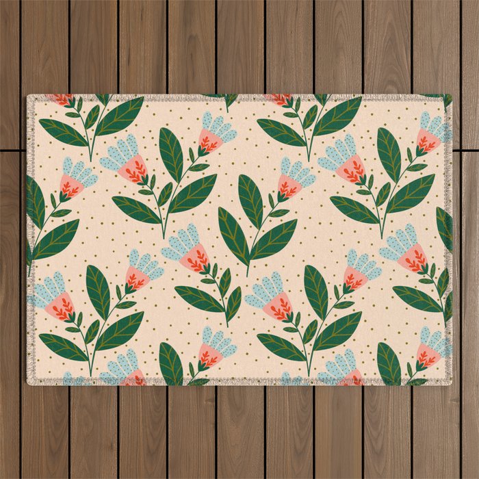 Whimsical Spring Floral  Outdoor Rug Gallery Image 1