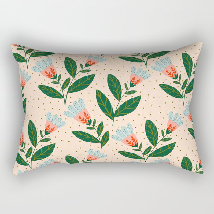 Whimsical Spring Floral  Rectangular Pillow Gallery Image 1