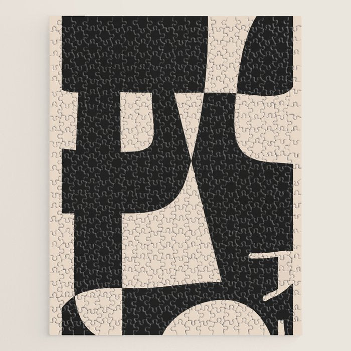 Modern Black And White Abstract Art 1 Jigsaw Puzzle Gallery Image 1