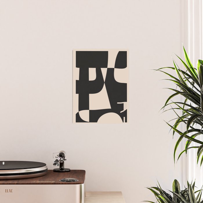 Modern Black And White Abstract Art 1 Poster Gallery Image 2