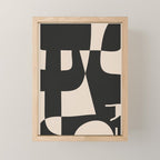 Modern Black And White Abstract Art 1 Mini Art Print Gallery Image 1