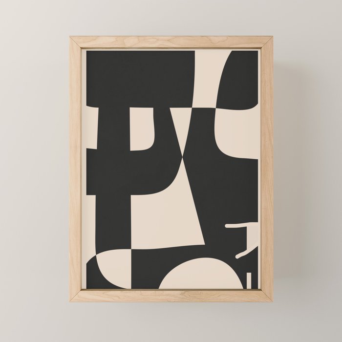 Modern Black And White Abstract Art 1 Mini Art Print Gallery Image 1