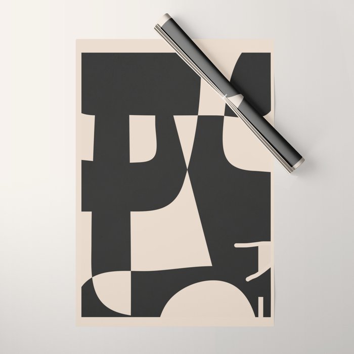 Modern Black And White Abstract Art 1 Wrapping Paper Gallery Image 1