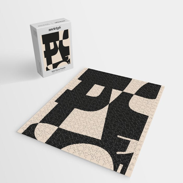 Modern Black And White Abstract Art 1 Jigsaw Puzzle Gallery Image 2