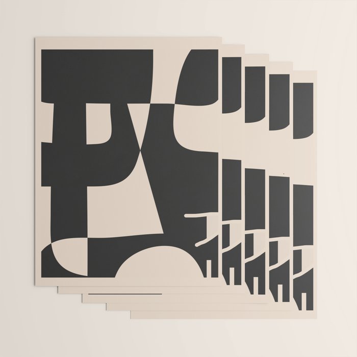 Modern Black And White Abstract Art 1 Wrapping Paper Gallery Image 3