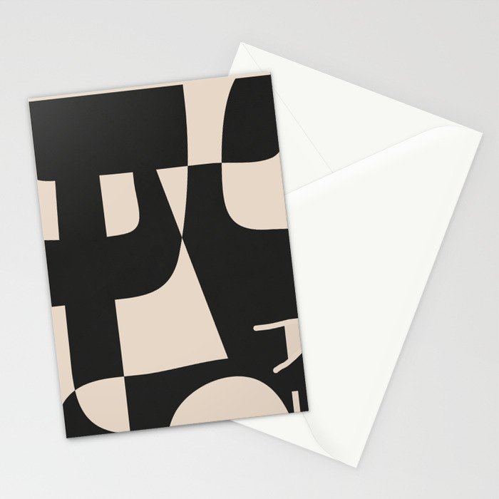 Modern Black And White Abstract Art 1 Stationery Card Gallery Image 2