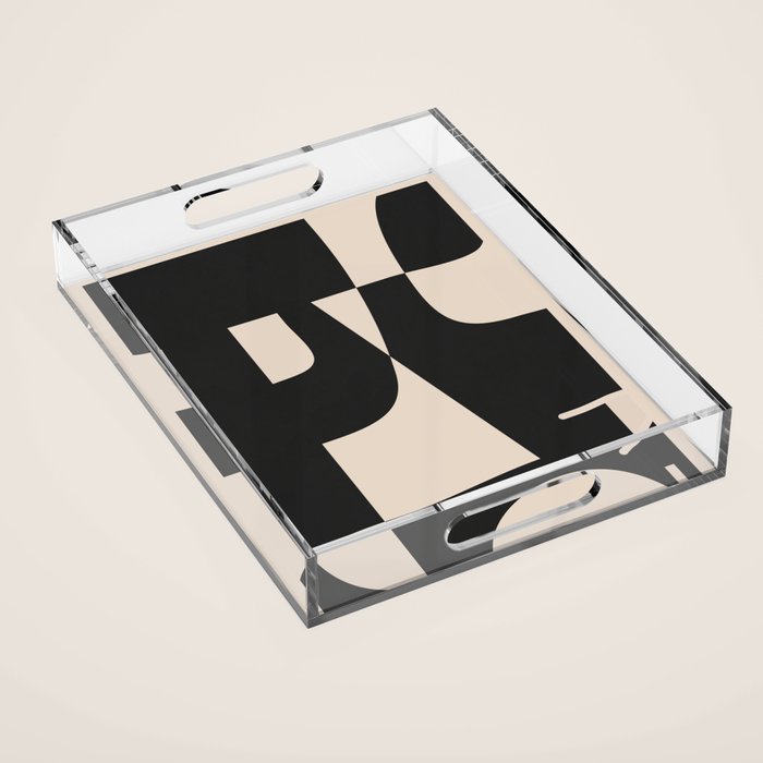 Modern Black And White Abstract Art 1 Acrylic Tray Gallery Image 1