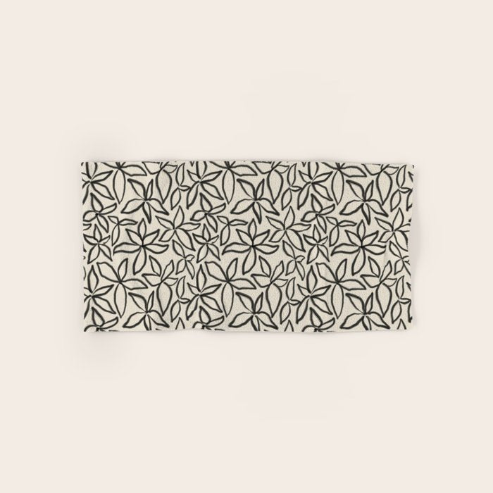 Abstract Brushed Line Art Florals Bath Towel Gallery Image 1