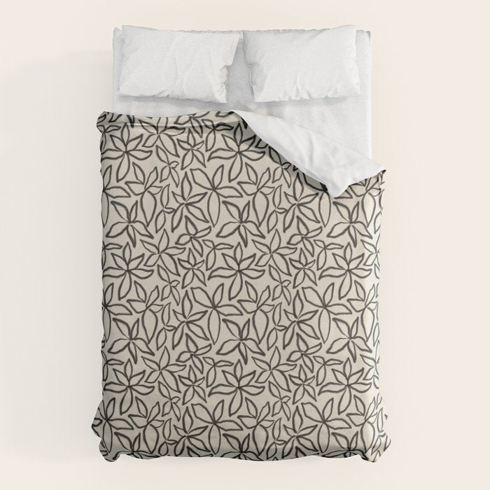 Abstract Brushed Line Art Florals Duvet Cover Gallery Image 6