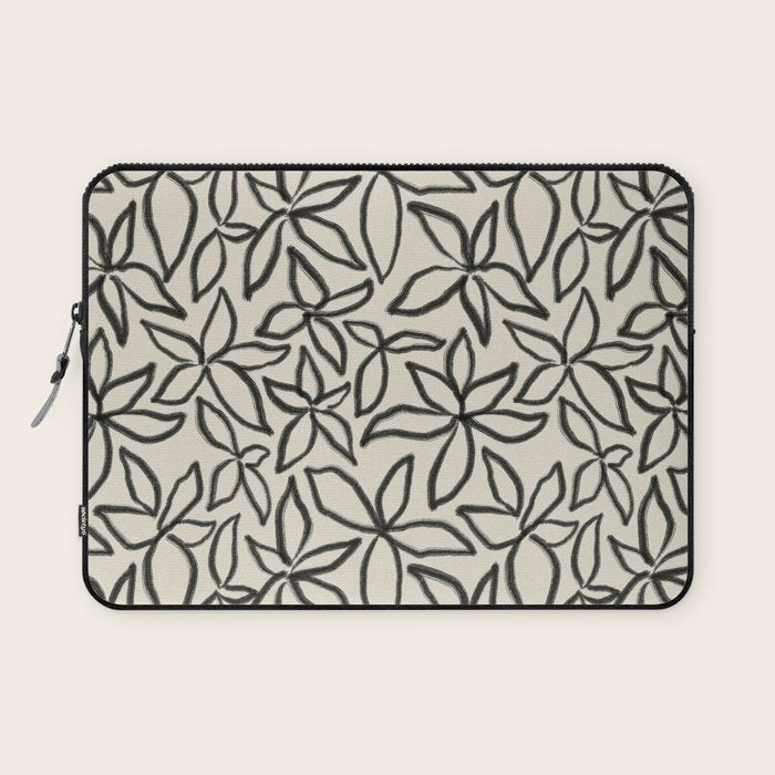 Abstract Brushed Line Art Florals Laptop Sleeve Gallery Image 1