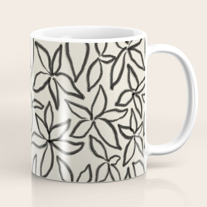 Abstract Brushed Line Art Florals Coffee Mug Gallery Image 1