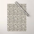 Abstract Brushed Line Art Florals Wrapping Paper Gallery Image 1
