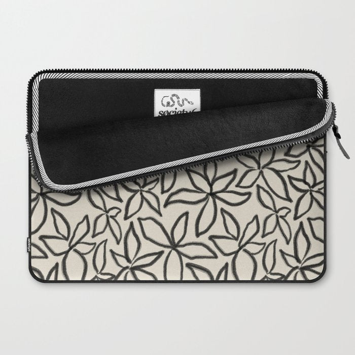 Abstract Brushed Line Art Florals Laptop Sleeve Gallery Image 2