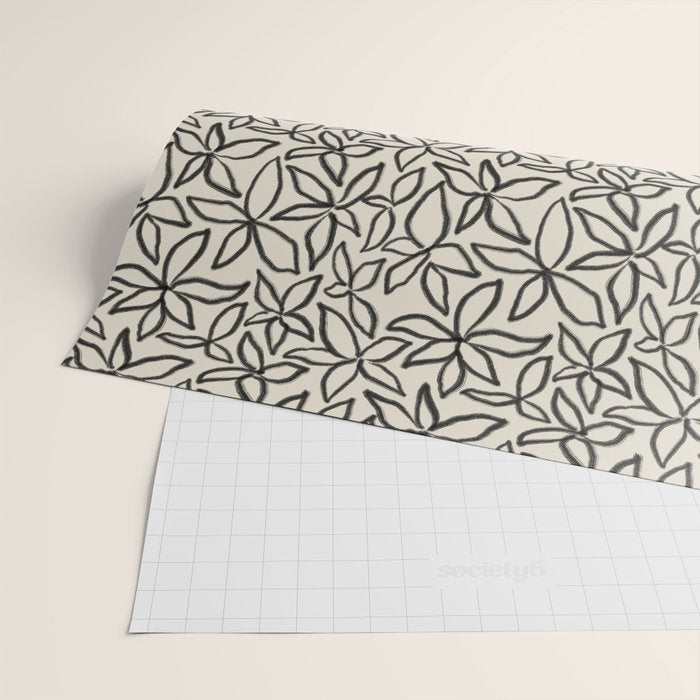 Abstract Brushed Line Art Florals Wrapping Paper Gallery Image 2