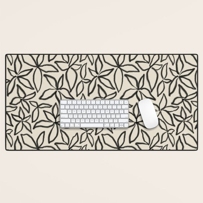 Abstract Brushed Line Art Florals Desk Mat Gallery Image 1